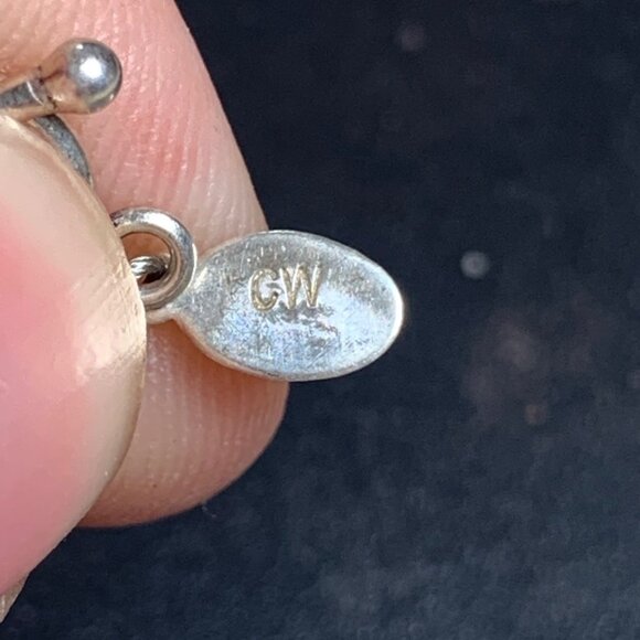 Sterling Silver 925 Blue Faceted Glass Beads Sterling Silver Toggle Clasp 7.5" - Picture 5 of 9